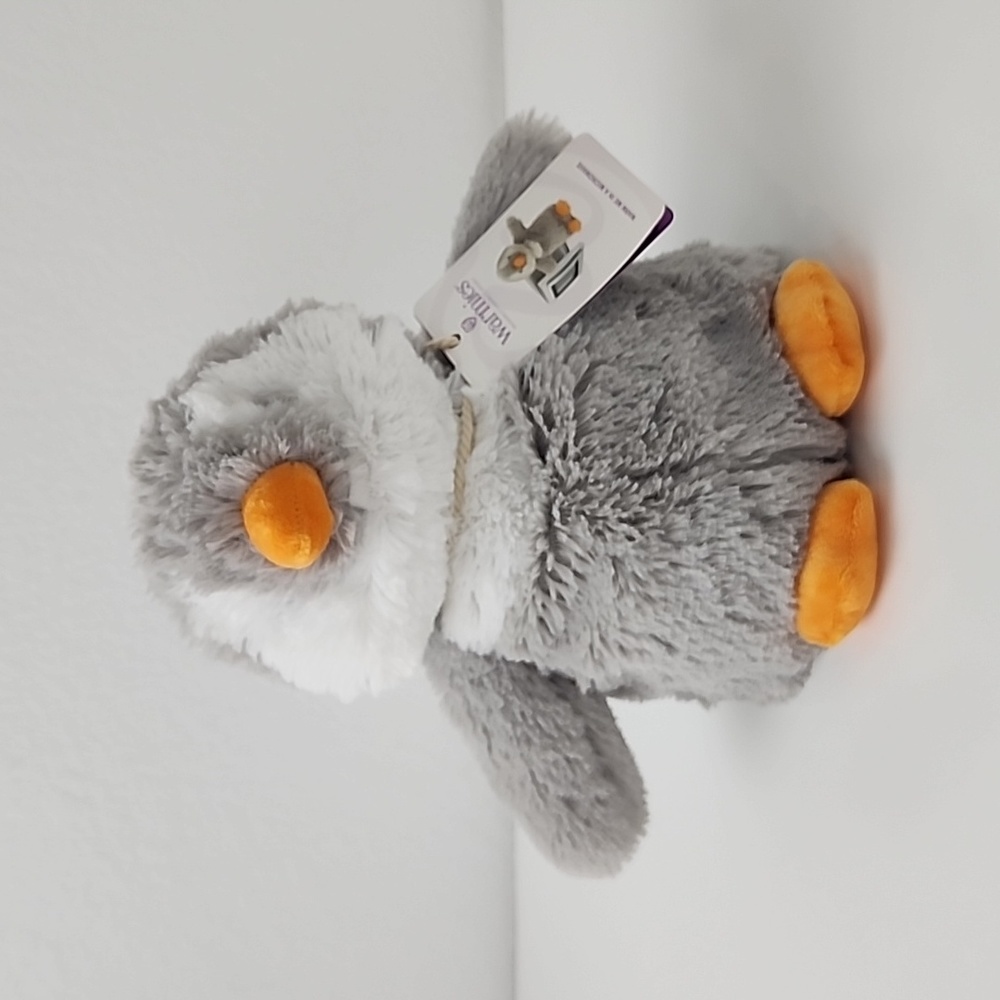 Penguin WARMIES Lavender Cozy Plush Stuffed Animal Gray